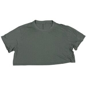 Lululemon Women's Cropped T Shirt‎ Green Size 8 10 Est Short Sleeve Tee Align